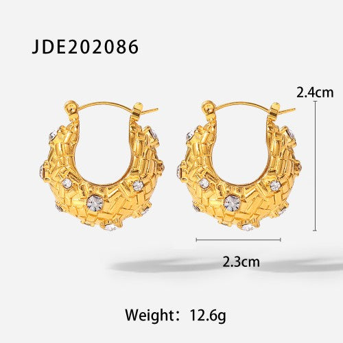 Zirconium Braided Interlaced  Earrings