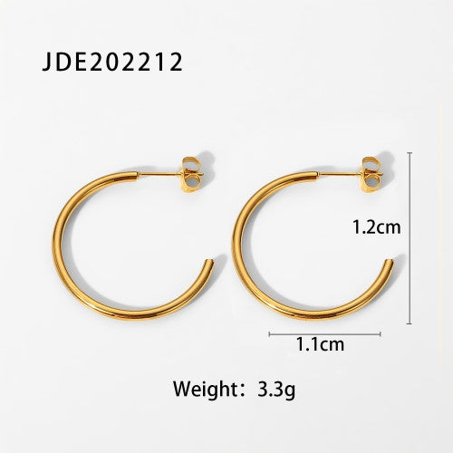 Gold C Shape Hoops