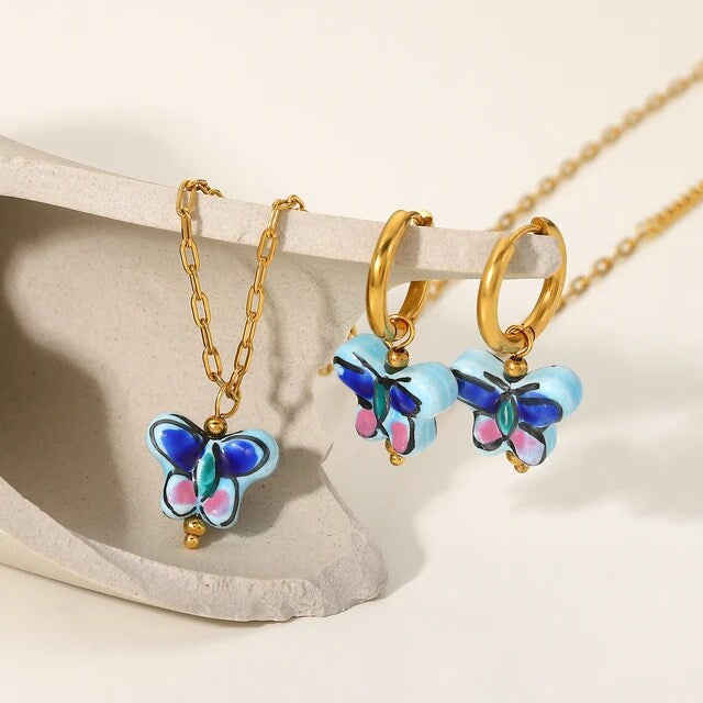 Butterfly Ceramic Earrings