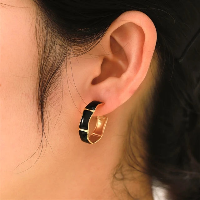 Bamboo styled Drip Oil Earring