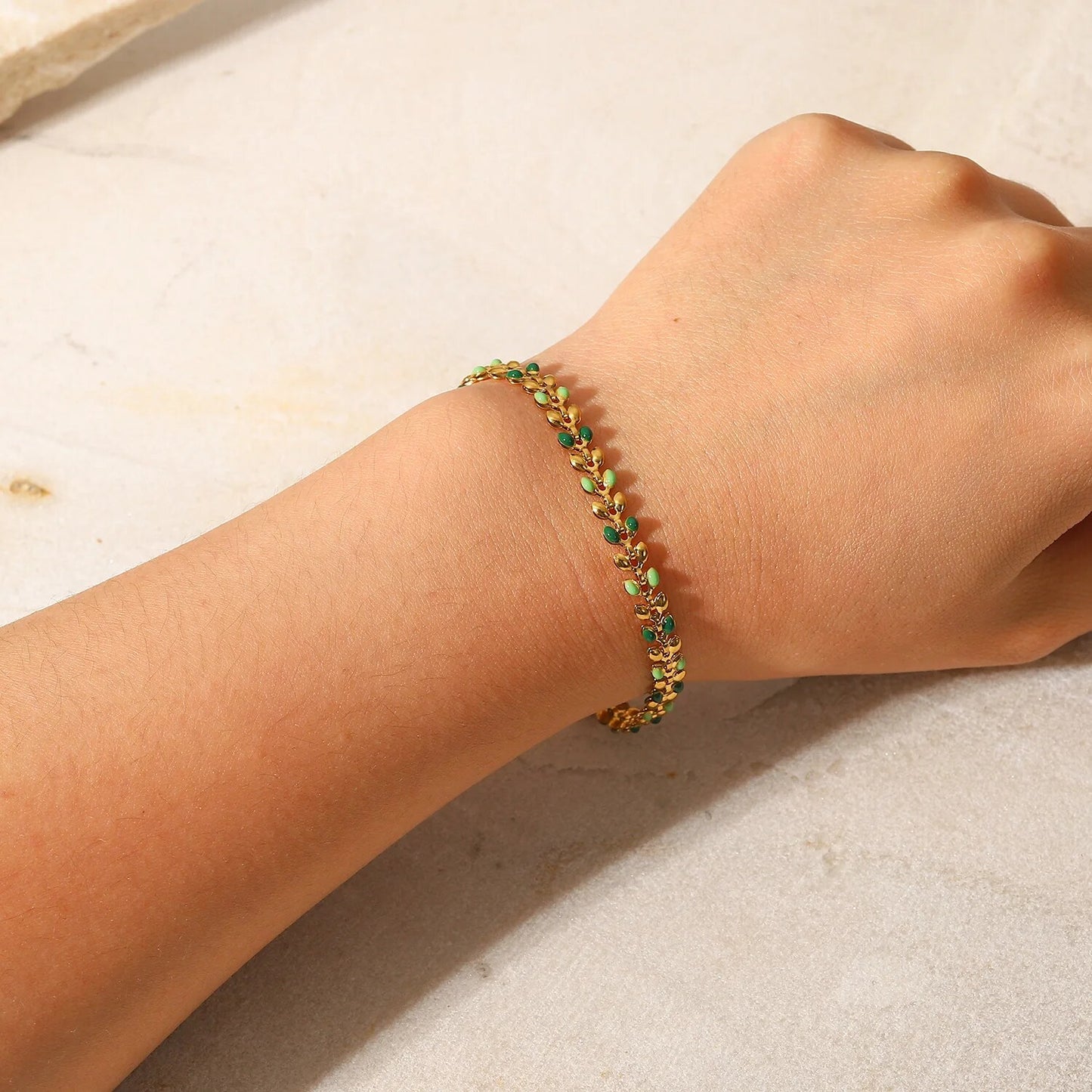 Olive Leaf Oil Dripped Bracelet