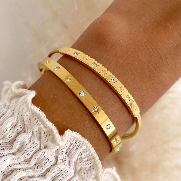 Gold North Starburst Cuff Bracelet.