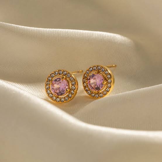 Blush Pink Crystal Studs