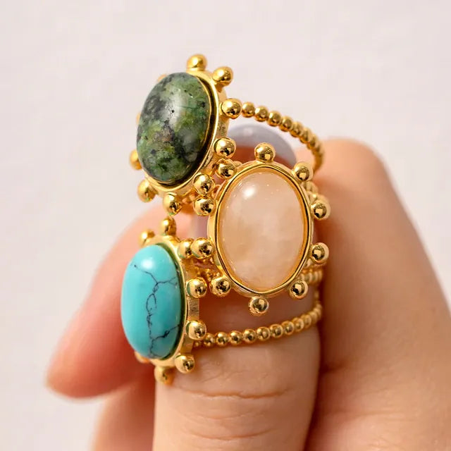 African Turquoise Boho Ring