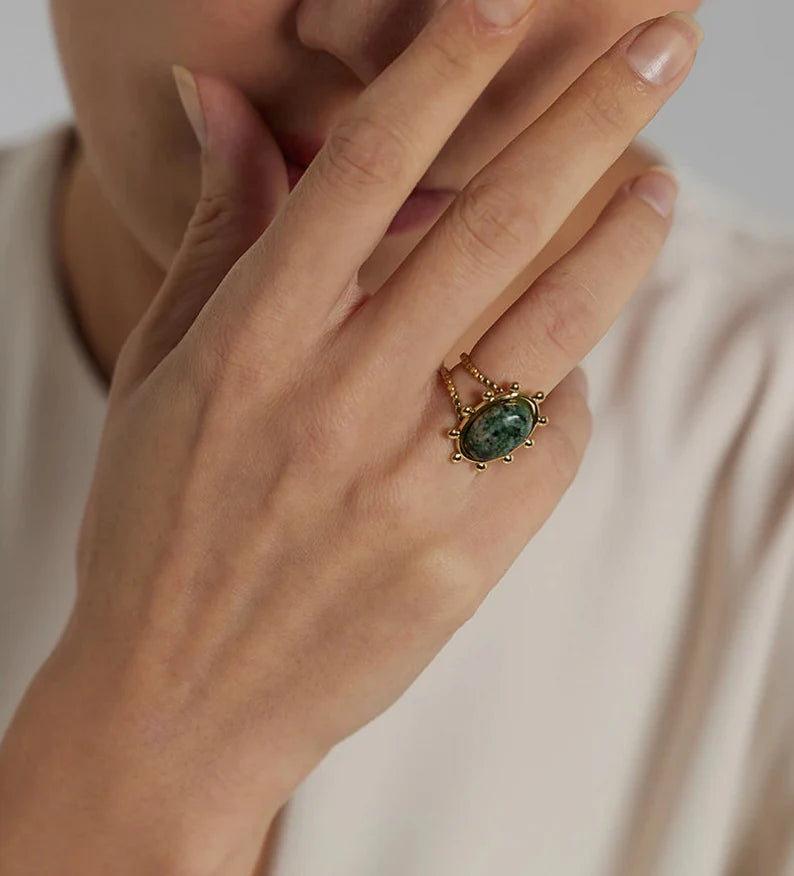 African Turquoise Boho Ring