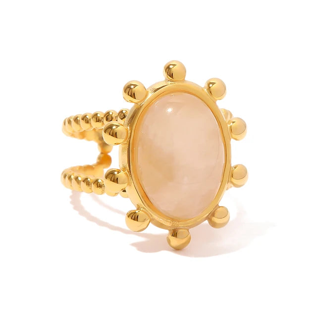 White Opal Boho Ring