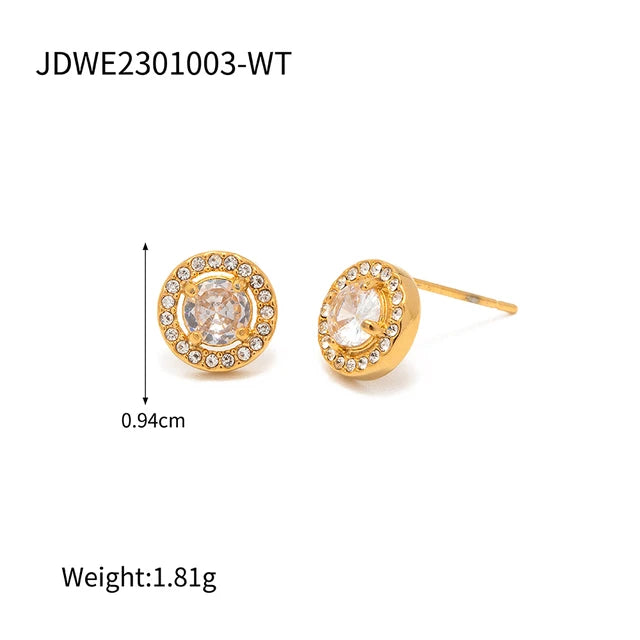 Crystal Round Studs