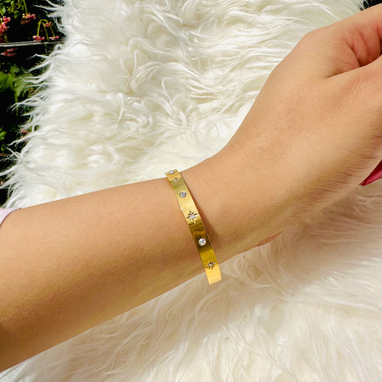 Gold North Starburst Cuff Bracelet.