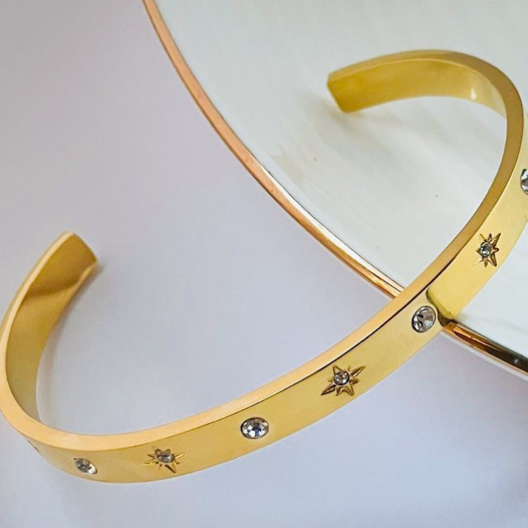 Gold North Starburst Cuff Bracelet.