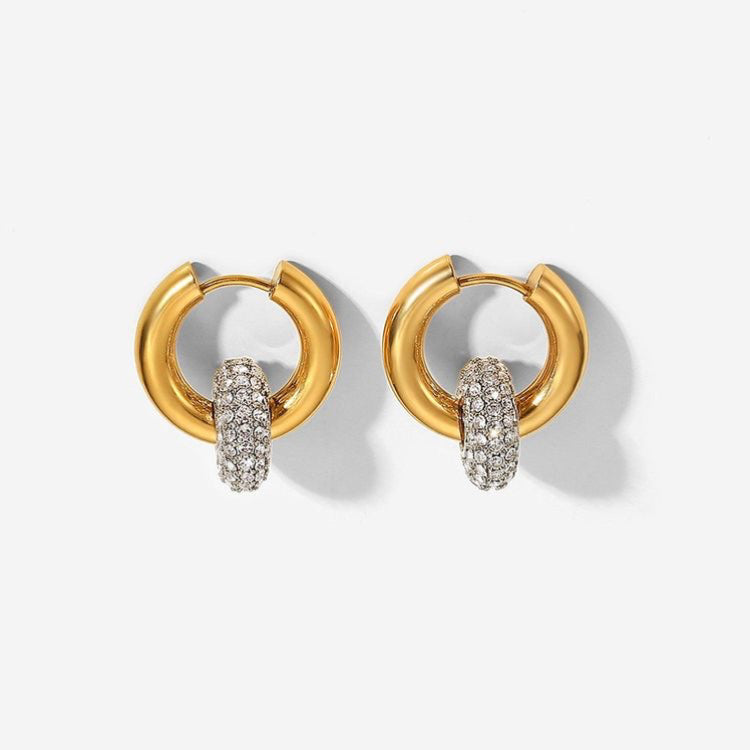 Zircon Hoop Drop Earring