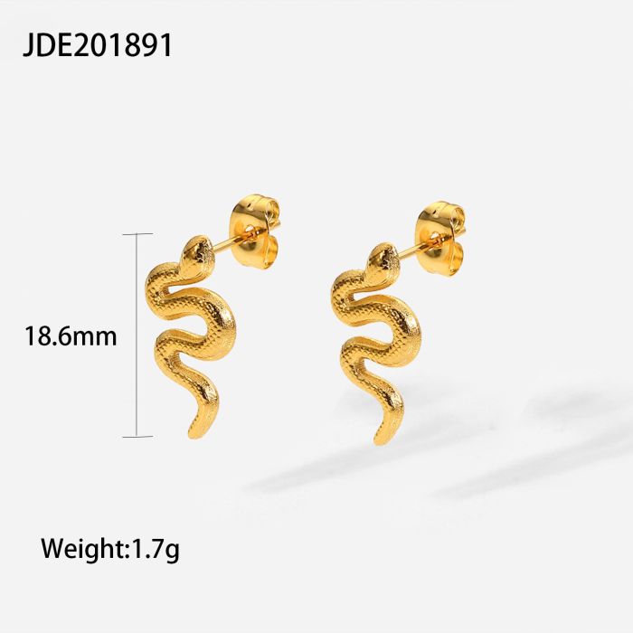 Snake Retro Women's Stainless Steel Stud Earrings