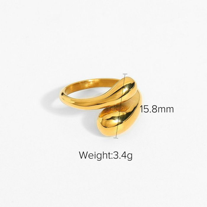 Chunky Crossover Woman Stainless Steel Open Ring